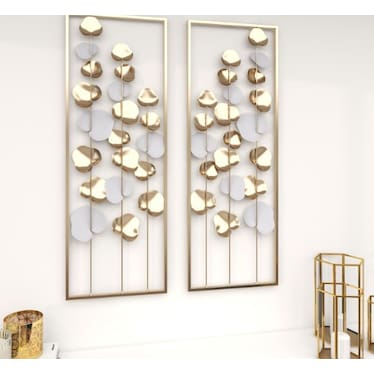 Set of 2 Floral Metal Wall Décor 12"W x 34"H