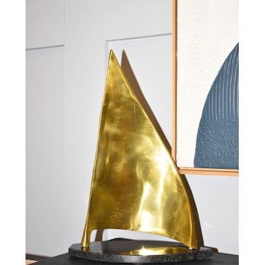 Large Gold Metal Sailboat 18"W x 24"H