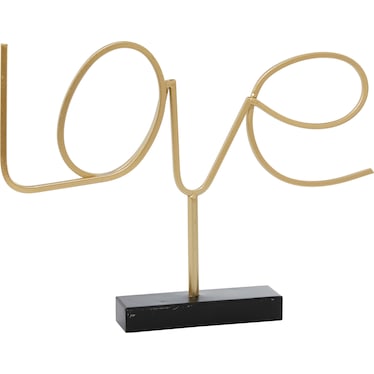 Gold Metal Love Sculpture 18"W x 13.25"H