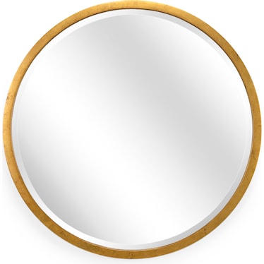 Gold Metal Beveled Wall Mirror 36" Round