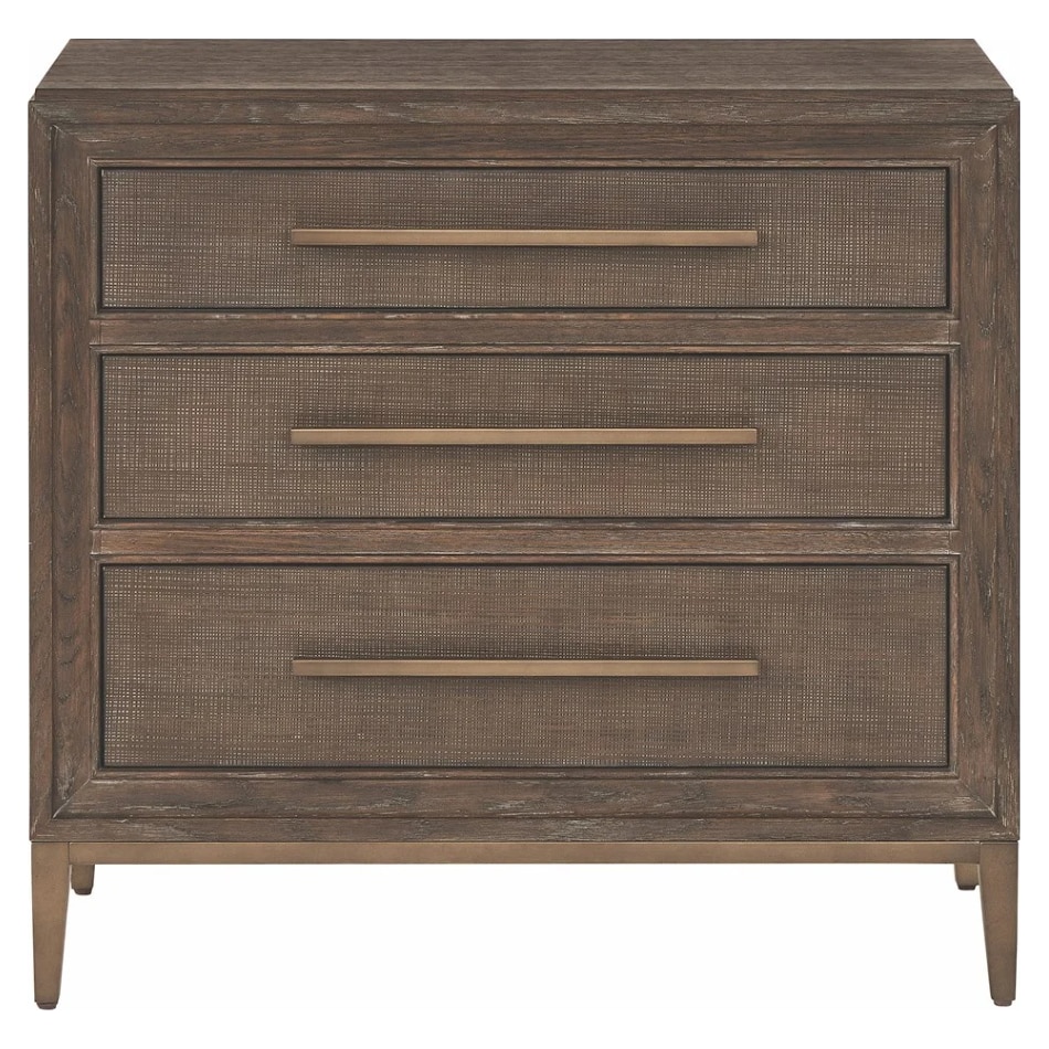 universal furniture brown three drawer   