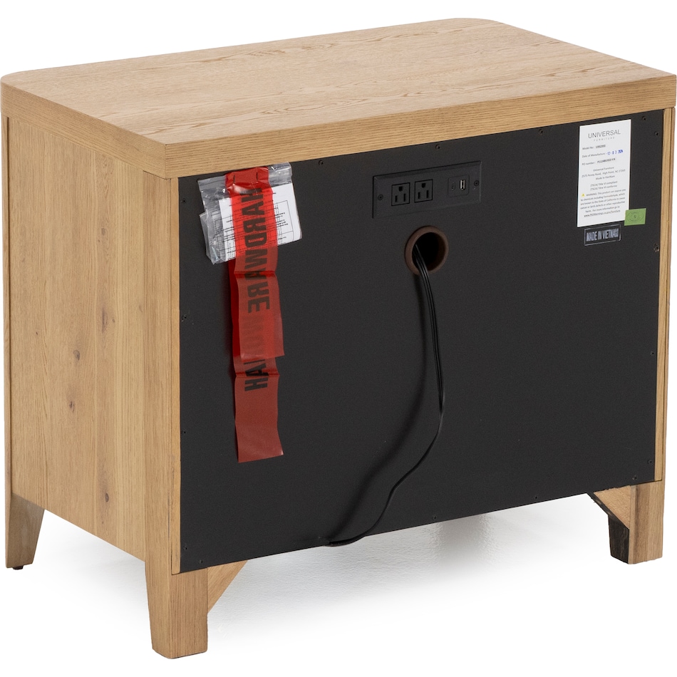 universal furniture brown two drawer   