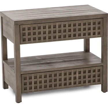 Powell Lattice 2 Drawer Nightstand In Warm Brown