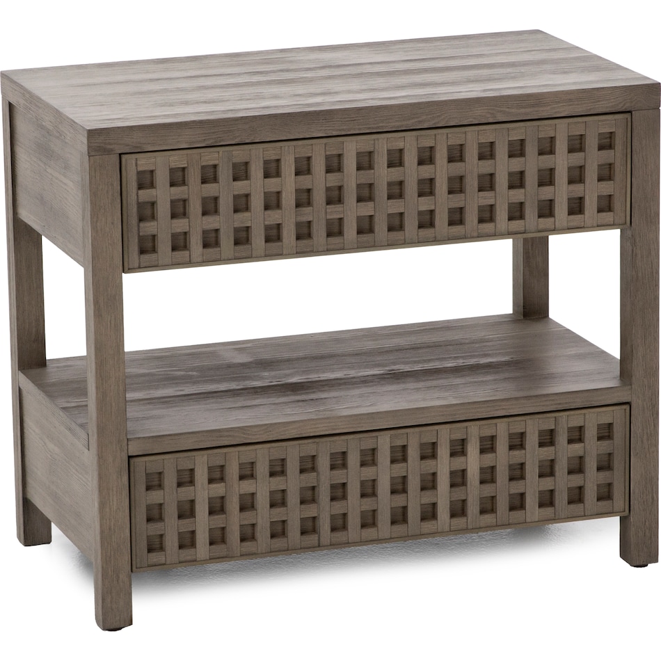 universal furniture brown two drawer   