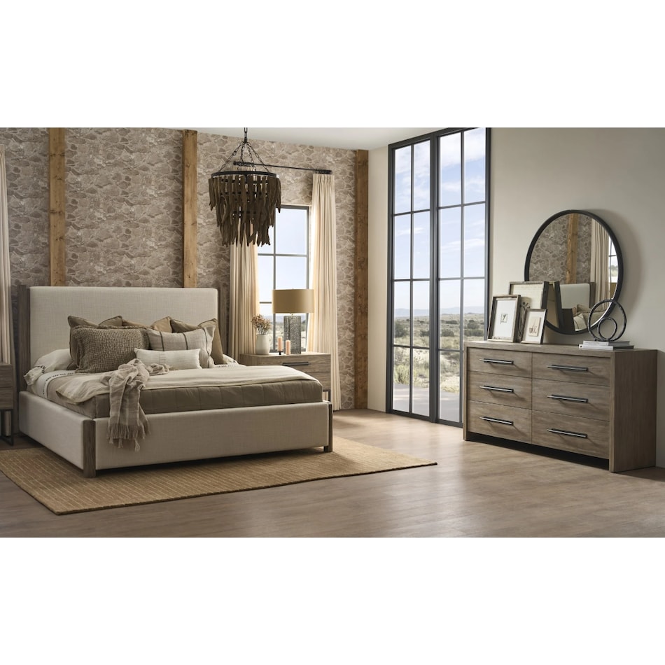 universal furniture warm brown   ashbury oatmeal queen bed package pk  