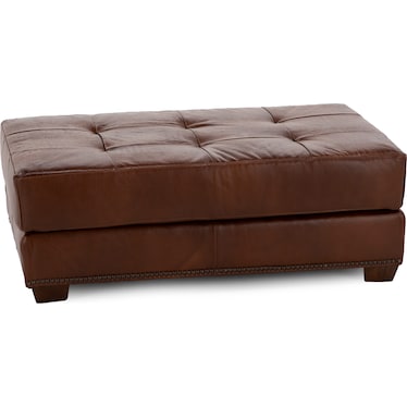 Edmund Leather Cocktail Ottoman