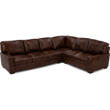 George 3-Pc. Leather Sectional