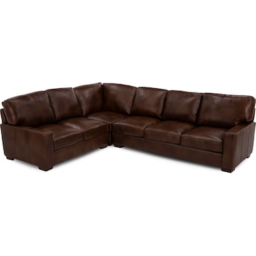 George 3-Pc. Leather Sectional