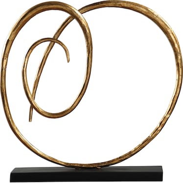 Gold Twisted Iron Sculpture 20"W x 20"H