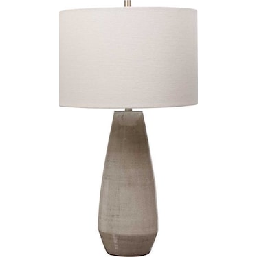 Taupe Crackle Ceramic Table Lamp 28"H