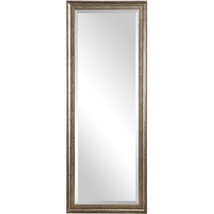 Burnished Silver Finish Beveled Leaner Mirror 30"W x 78"H