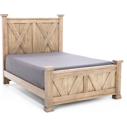 Cool Rustic King X Panel Bed, Natural
