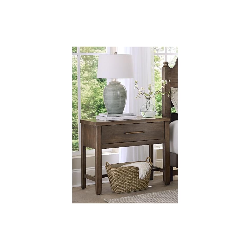 vaughan bassett brown single drawer   