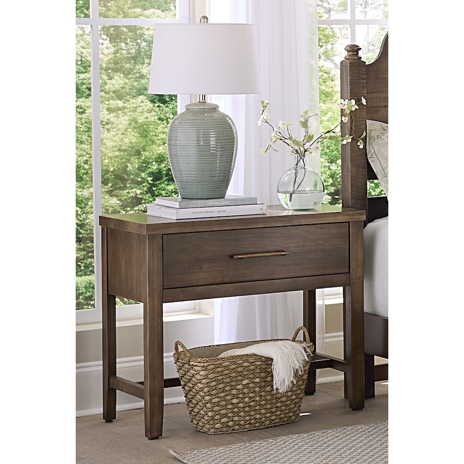 vaughan bassett brown single drawer lifestyle image   