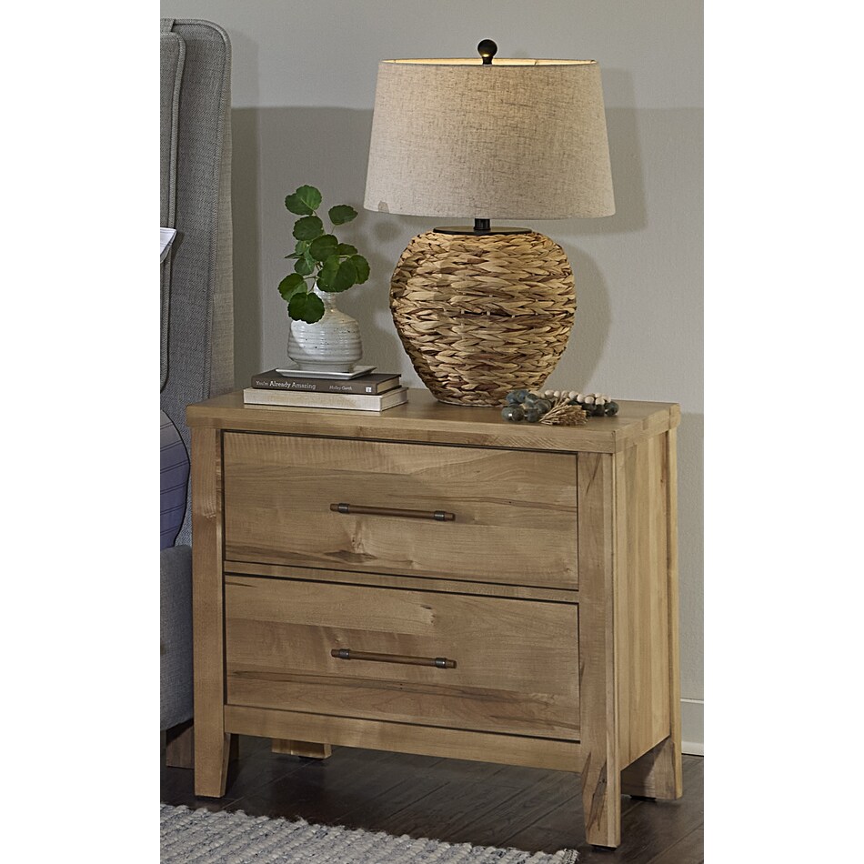vaughan bassett brown two drawer lifestyle image   