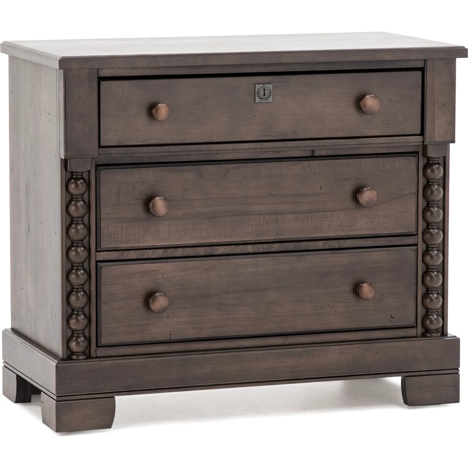 vaughan bassett dark brown three drawer   
