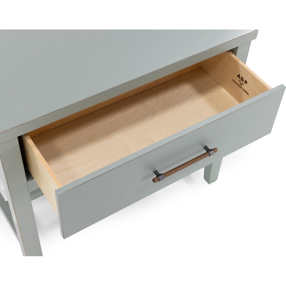 vaughan bassett green single drawer   