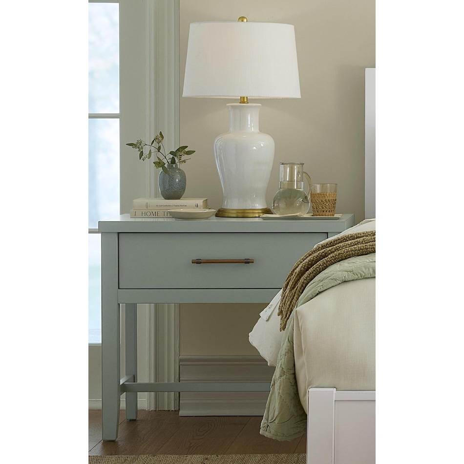 vaughan bassett green single drawer lifestyle image   