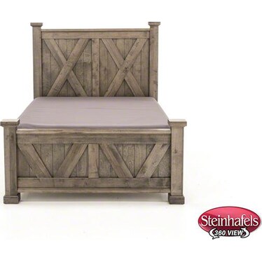 Cool Rustic King X Panel Bed, Grey