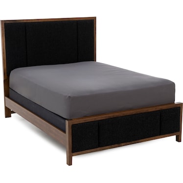 Crafted Cherry Upholstered Panel Bed