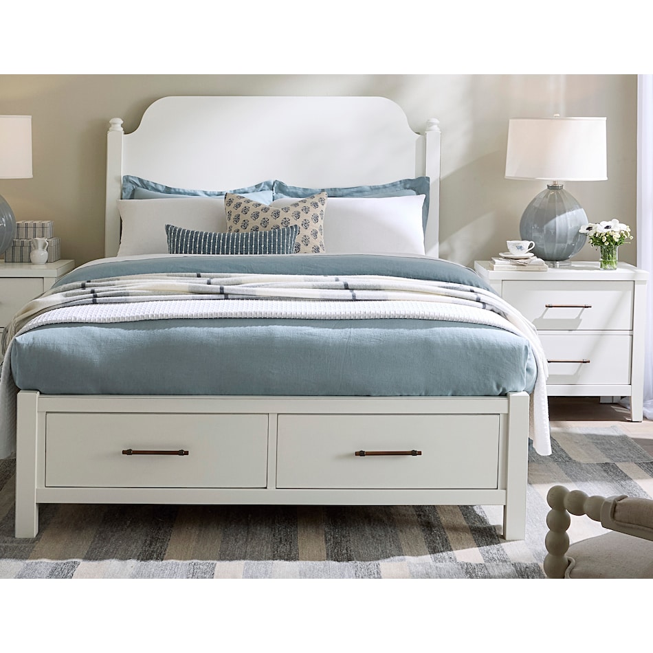 vaughan bassett white queen bed package psq  