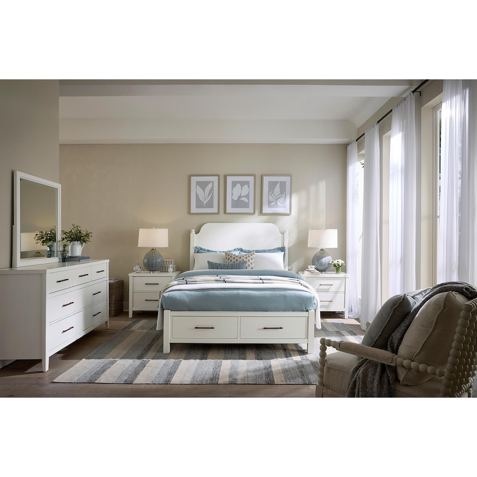 vaughan bassett white queen bed package lifestyle image psq  