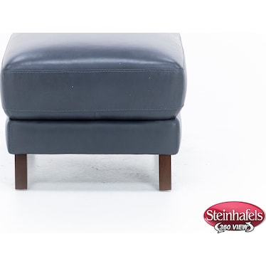 Paloma Leather Ottoman in Indigo
