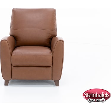 Paloma Leather Push Back Recliner in Caramel