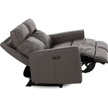 Flipper Leather Power Headrest Reclining Loveseat