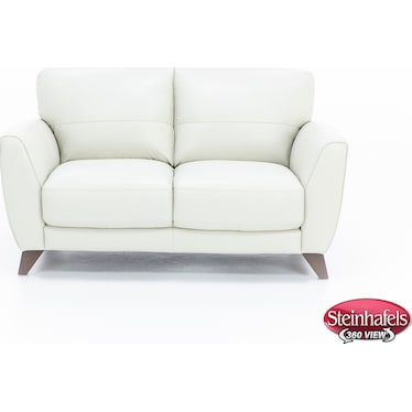 Paloma Leather Loveseat in Ice