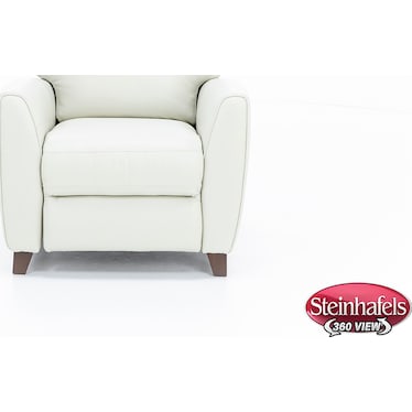 Paloma Leather Push Back Recliner in Ice
