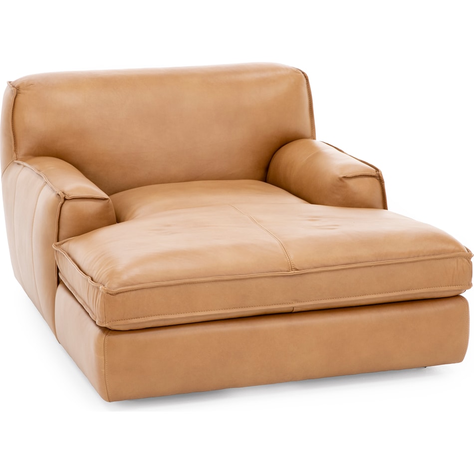 viol zen caramel leather chaise   stand alone z  