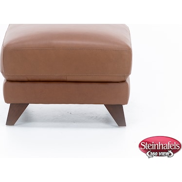 Paloma Leather Ottoman in Caramel