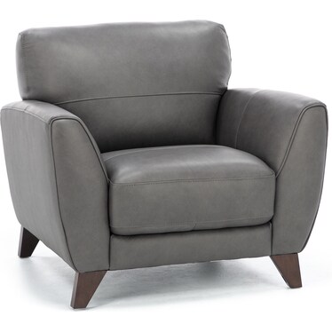 Martini Leather Chair in Grey