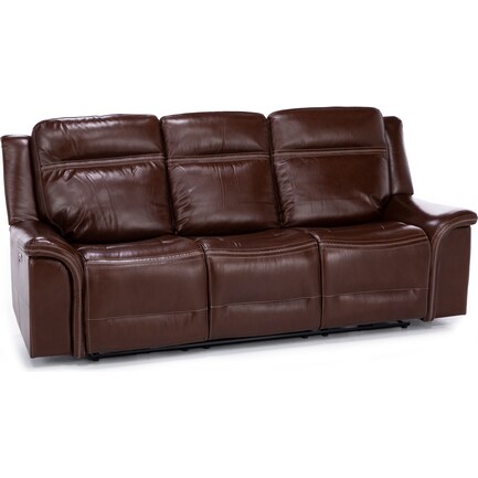 Copper Leather Power Headrest Power Reclining Sofa
