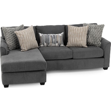 Charcoal Irv Rev Chaise Sofa w Drop Down Table