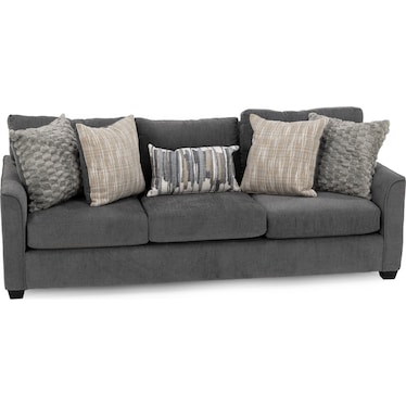 Irv Sofa With Drop Down Table in Charcoal