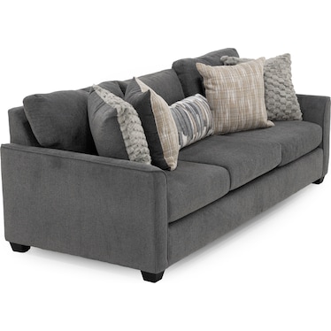 Irv Sofa With Drop Down Table in Charcoal