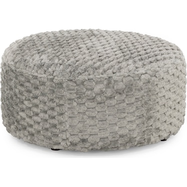 Irv Round Ottoman in Ash