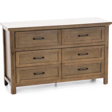 Titan Brown 6 Drw Dresser