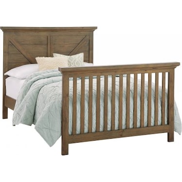 Full Size Brown Bed Rails and Slats for Titan Crib