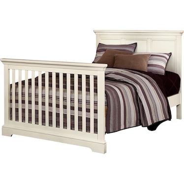 Full Size White Bed Rails and Slats for Nova Convertible Crib
