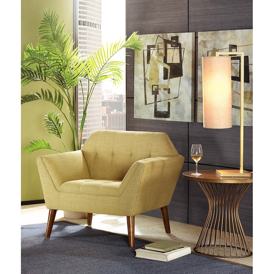 wesp yellow green accent chair   