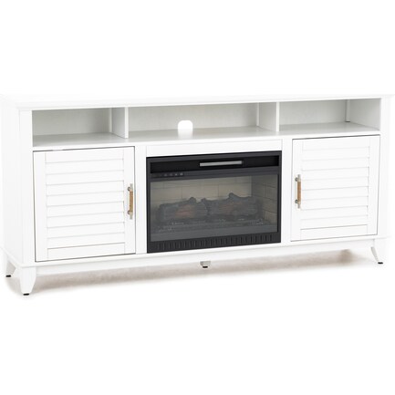 72" Cloud White Lakeside Log Fireplace