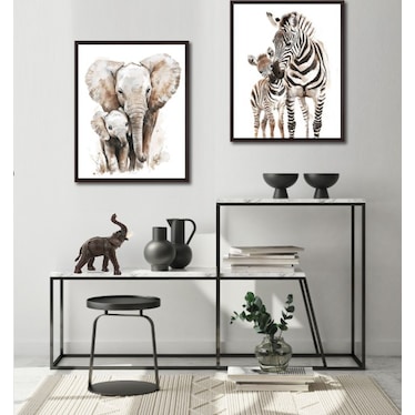 Standing Leather Elephant Small 12"H