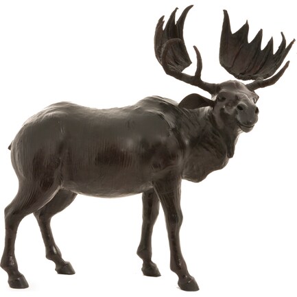 Leather Moose Statue 24"H