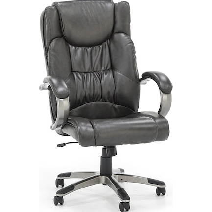 Sit & Stand Espresso Brown Leather Exec. Swivel Chair