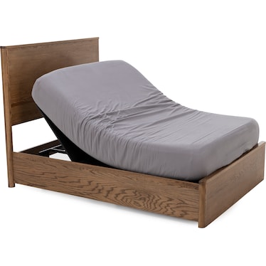 Witmer Modern Oak Bed for Adjustable Base Foundation