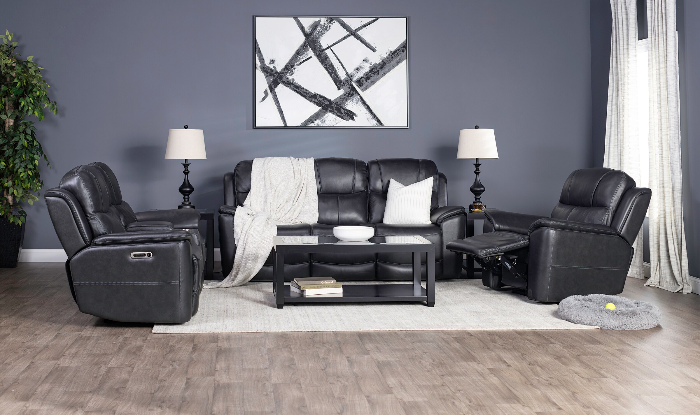 Flexsteel Wrenn Leather Fully Loaded Zero Gravity Reclining Sofa